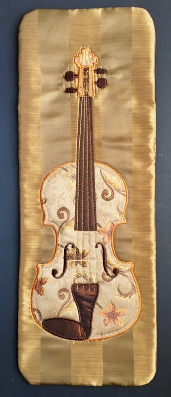  abbellimento Geigendecke "Brokat Violine auf Seide"